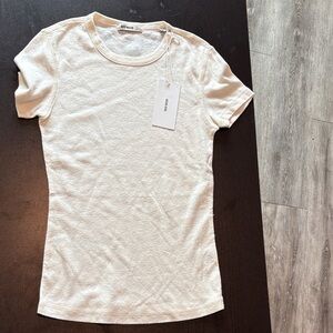 NWT Buck Mason Natural Heirloom Rib Short Sleeve Small Retail $68